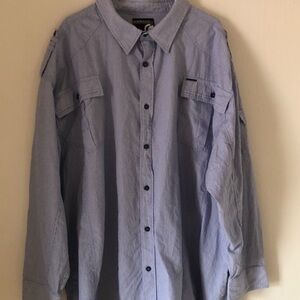 Men's Blue Y2k Ecko cotton unlimited Button-Up Shirt